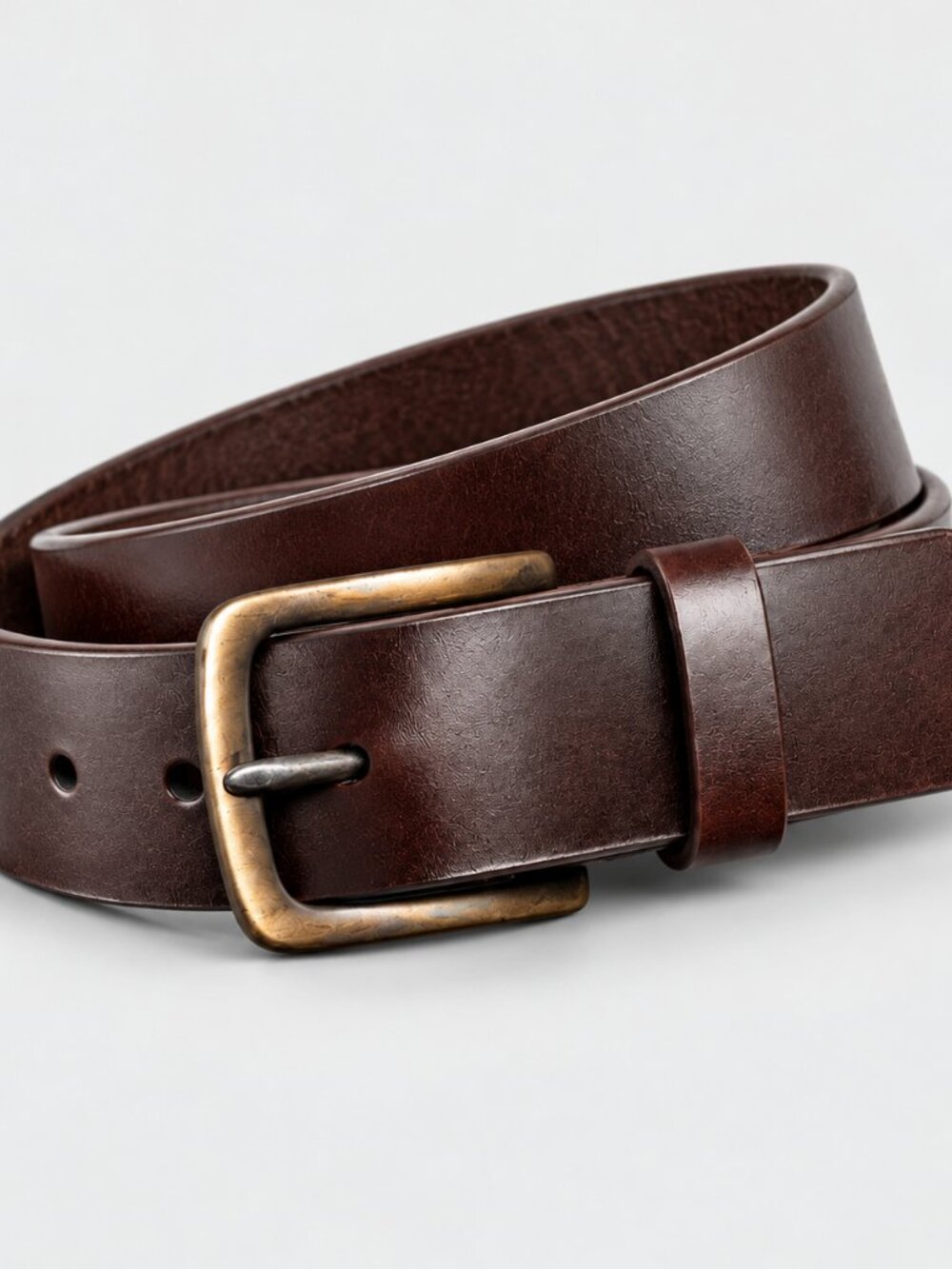 Thursday Boot Co. Men's Heritage Leather Belt Brown Antique Brass Buckle